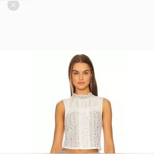 Free People White Lace Crop Top